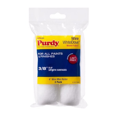 Purdy Purdy White Dove Woven Fabric 4 in. W X 3/8 in. Mini Paint Roller Cover 2 pk 140606042